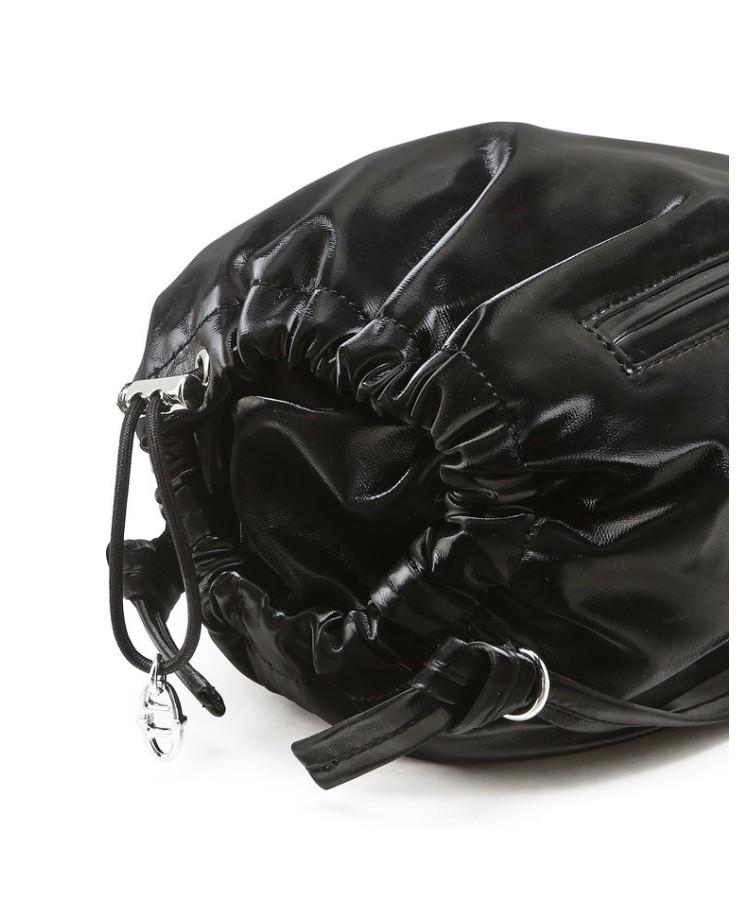 Athe Vanessabruno [Bonbon] Black Glossy Shoulder Bag & Backpack Mini Aaba6E140Bk