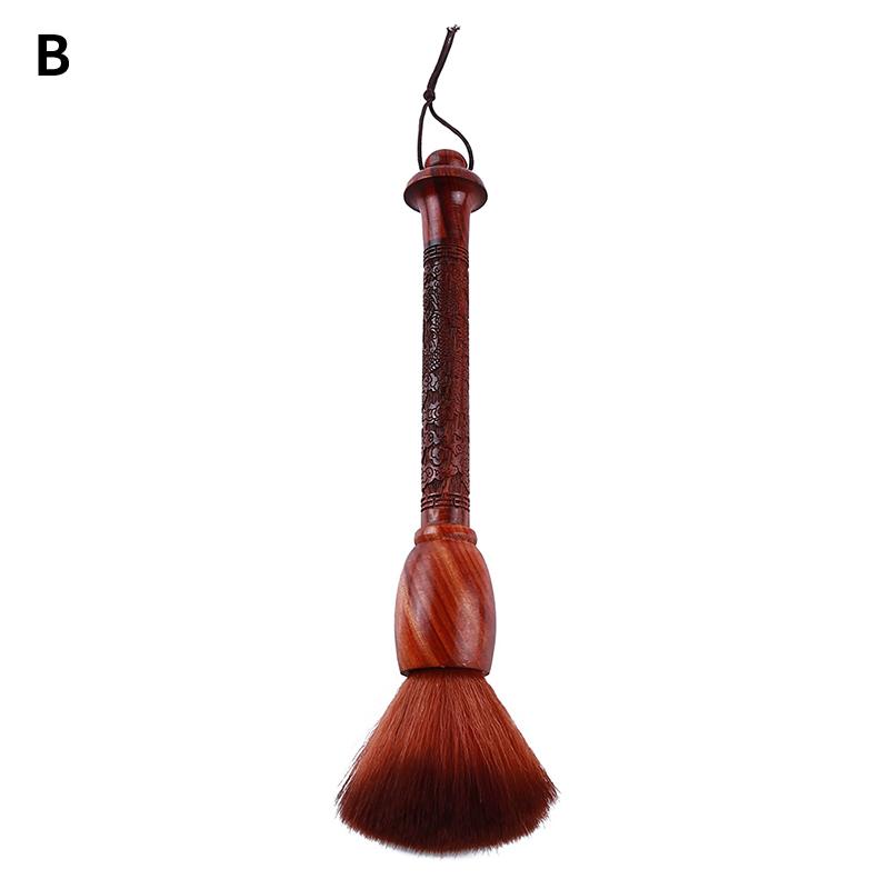 Chinese Style Creative Cleaning Brush Hand-carved Dragon Pattern Sandalwood Handle Horse Hair Tea Accessories Cleaning Brush