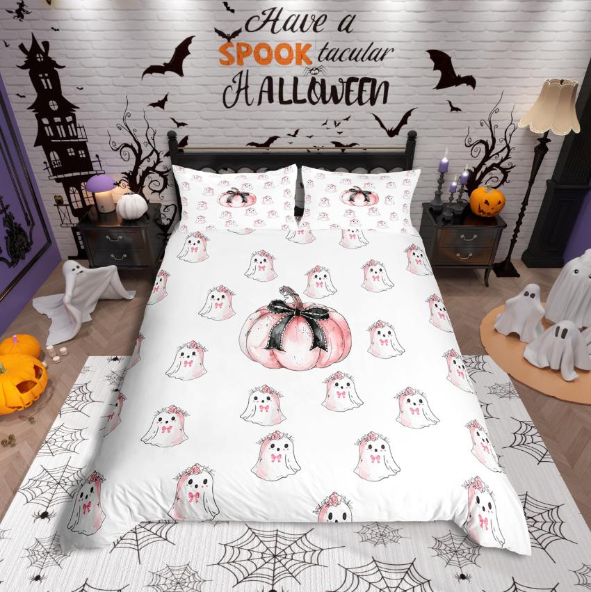 Homewish Gothic Skull Duvet Cover SetChic Flower Rose For Teens Bedding SetHappy Halloween Decor
