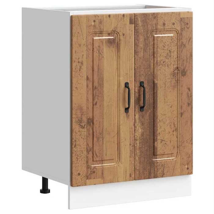VidaXL Meuble bas pour évier Kalmar vieux bois bois d'ingénierie, meuble bas de cuisine, meuble bas de cuisine avec porte 853445