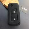 ZAD Silicone Rubber Car Key Cover Case Shell Set Protector Fob for Toyota Aygo Yaris Highlander Camry RAV4 2 Button Key  Holder