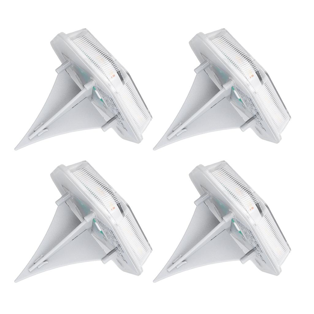 4Pcs Solar Ground Light IP65 Water Proof 3000K Warm White Step Light Landscaping Lighting for Pathwa