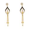 New popular geometric temperament silver needle fringed long earrings show face thin earrings jewelry geometric earrings