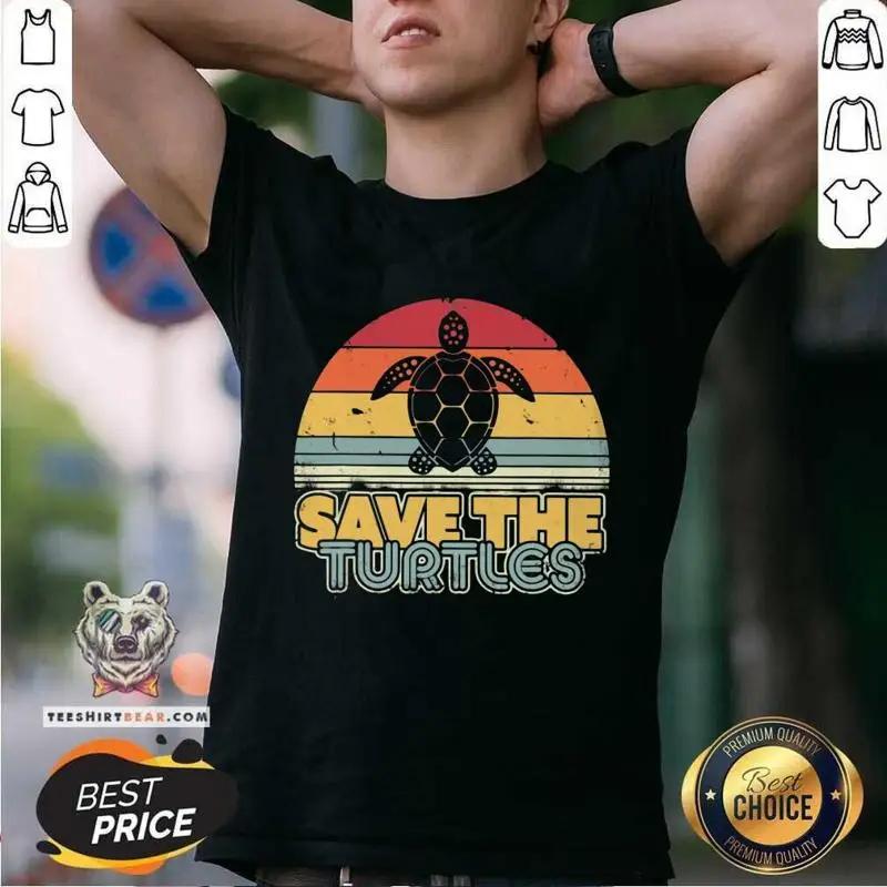 Good Save The Turtles Retro Vintage Version T Shirt