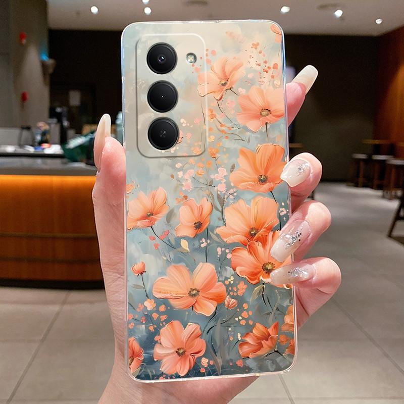 New Design For Redmi 15 5G Case Clear Luxury Fashion Butterfly Flower Pattern Soft TPU Silicone Phone Cover For Redmi15 5G Case