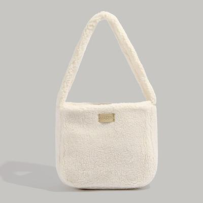 Autumn Winter Girl Bag 2024 New Cute Lamb Wool Single Shoulder Handbag High-end Plush Underarm Bag