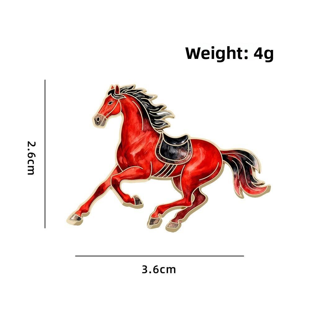 New Vintage Horse Brooches Traditional Elegant Running Horse Brooch Enamel Zodiac Animal Badge Jewelry Accessories