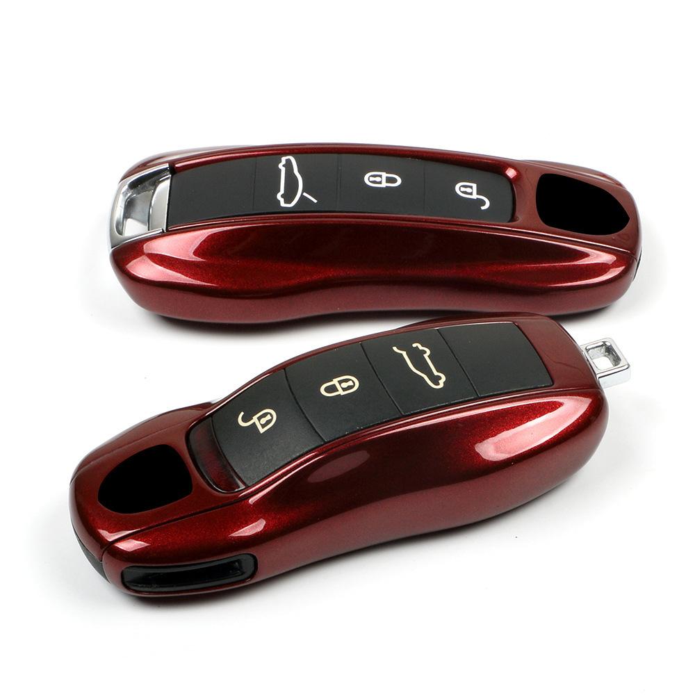 For Porsche Key Case Modified Cayenne 718macan911 Paramela Taycan Cherry Red