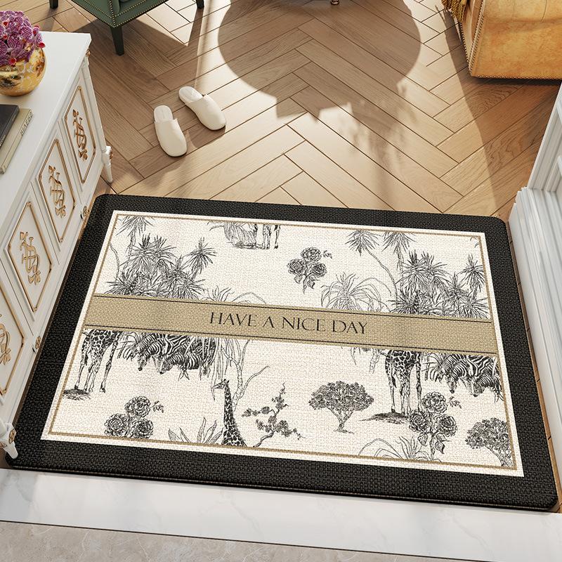 

Nordic Style Household Entry Door Carpet Floor Mat Simple Flower Entry Mat Doorway Sand Dust Mat 50*80cm