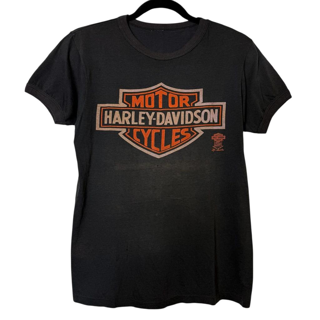 80's Harley Davidson Crest T shirt Sz M (B472)