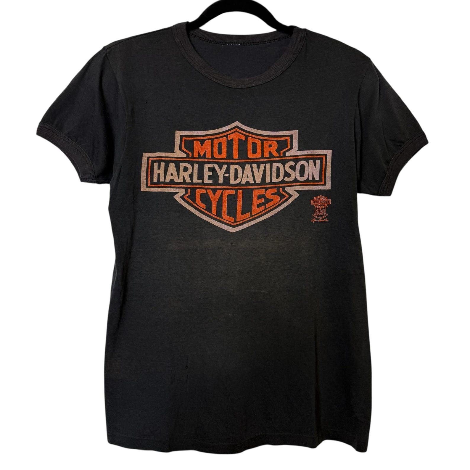 80 s Harley Davidson Crest T shirt Sz M (B472) S
