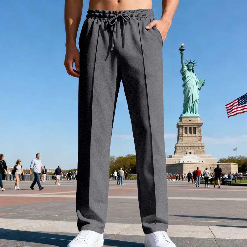 2025 Men's Trousers All Seasons Loose Straight Sports Casual Trousers