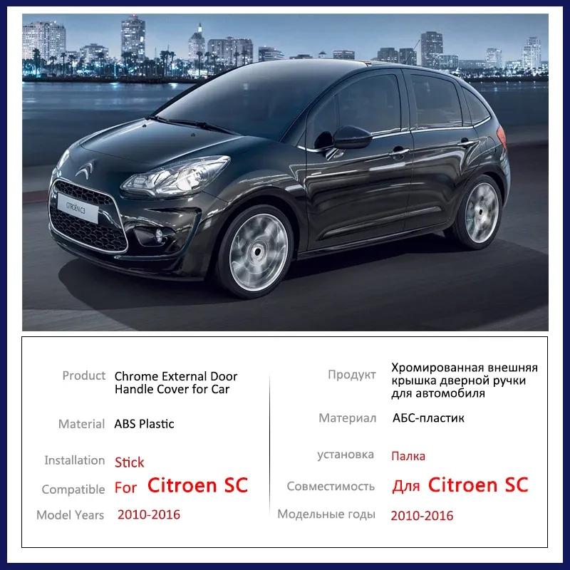 for Citroen C3 SC 2010 2011 2012 2013 2014 2015 2016 Chrome Door Handle Cover Car Accessories Stickers Rustproof Catch Retrofit