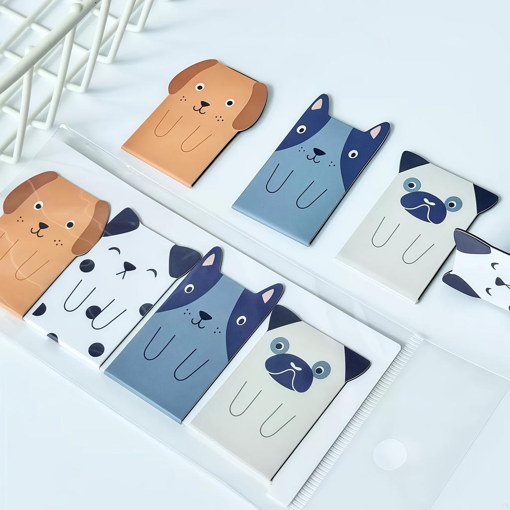 4pcs Creative Cat and Dog Bookmarks with Magnetic Suction, Animal Page Markers, Convenient for Marking Pages, Magnetic Page Clips