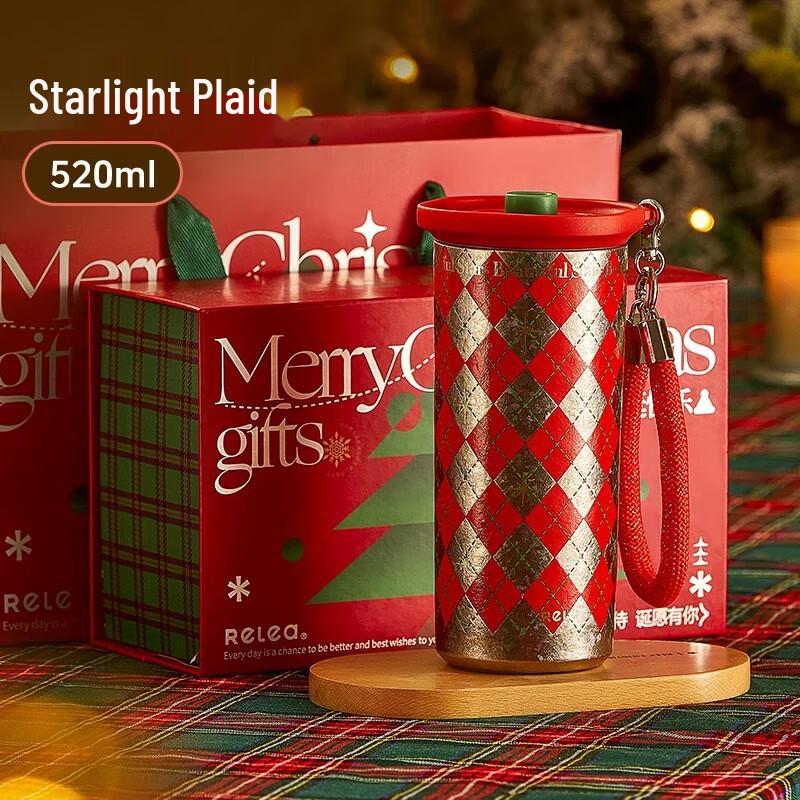 RELEA Star Sea Pure Titanium Insulated Water Bottle with Straw 520ml