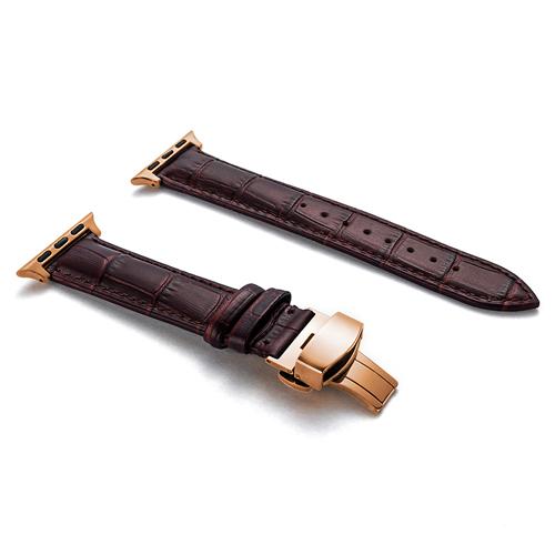 Leather strap for Apple watch band 44mm 40mm 45mm 41mm 49mm 42mm 38mm Butterfly buckle Bracelet iwatch serie 3 5 6 se 7 8 ultra