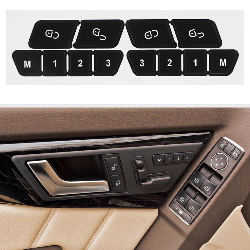 Auto Button Repair Stickers for Mercedes-Benz W204 S204 C204 R172 W218 W212 W176 W246 X204 C207 A207 R231 A/C Radio Door Decals