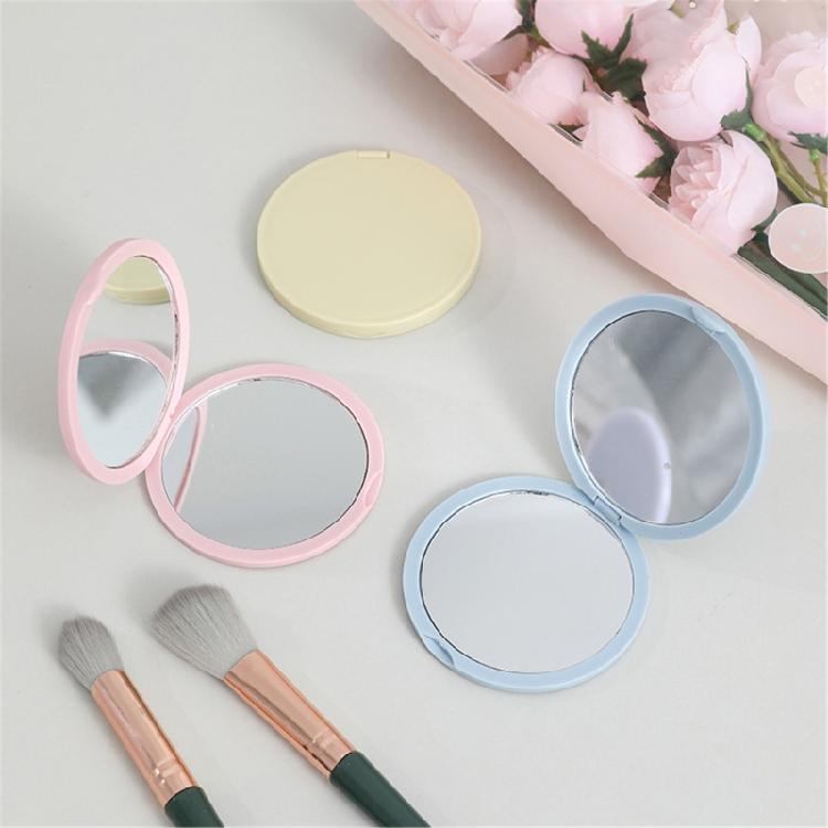 Travel Makeup Mirror Foldable Design With Double Side Glass Reflection Portable Handheld Round Cosmetic Mirror Gift