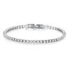 New 925 Pure Silver Rose Gold Bracelet Shining Classic Hip Hop Crystal Tennis Bracelet Women's Jewelry Fashion Wedding Gift