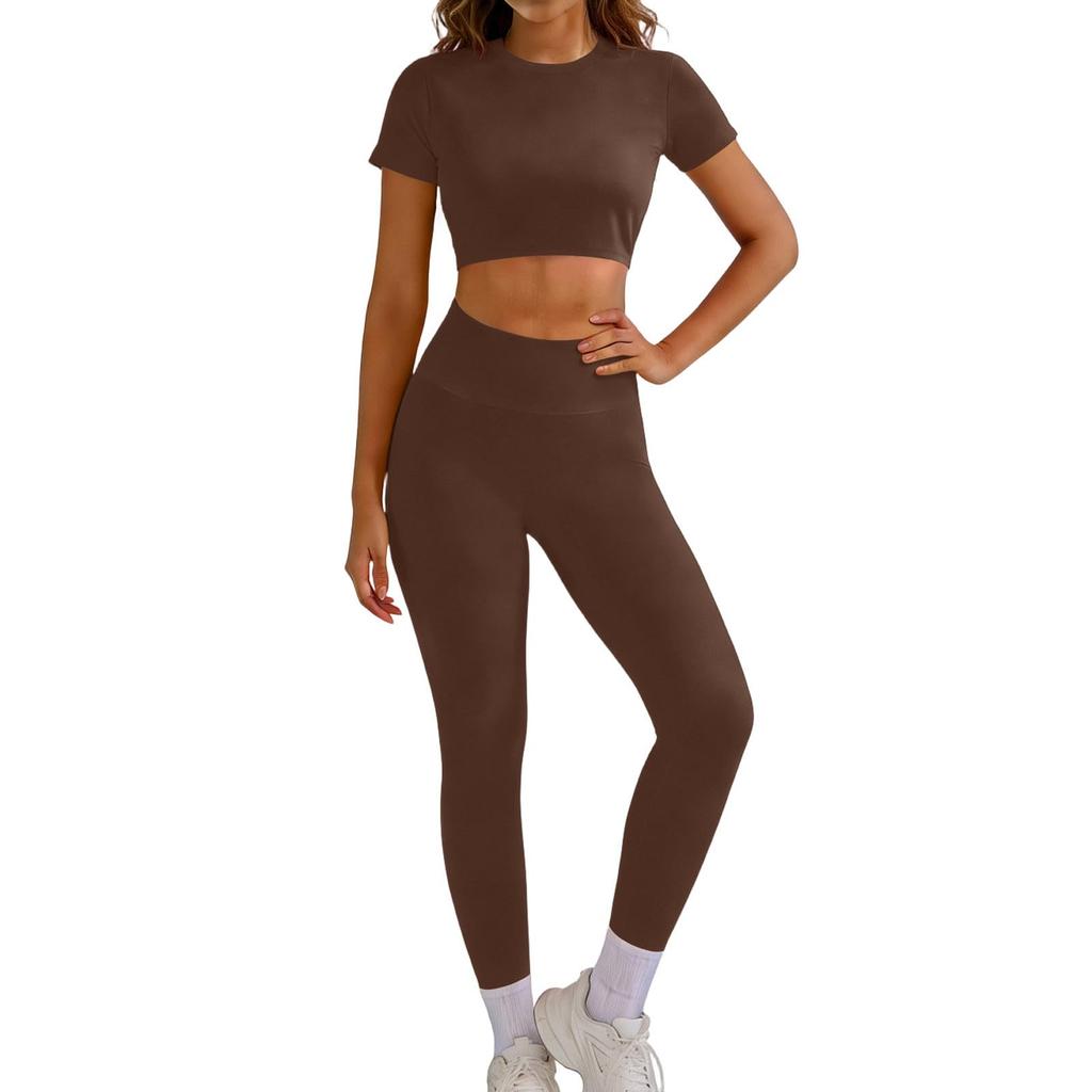 Women's Casual High-Waisted, Butt-Lifting, Skinny Yoga Pants And Outdoor Sports Long Pants Set