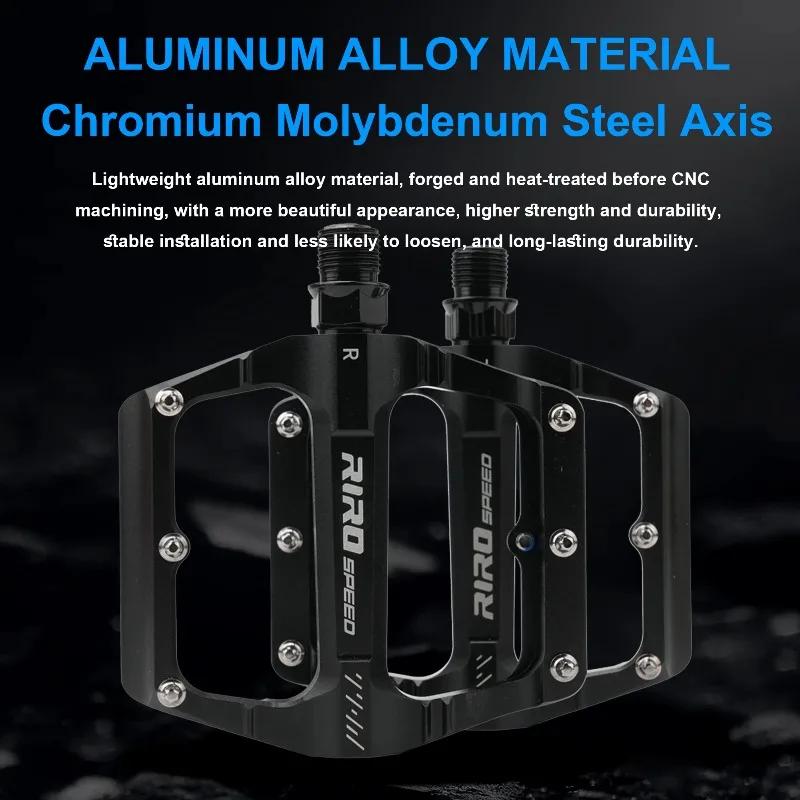 RIRO Bicycle Pedals 3 Bearing CNC Mountain Road Bike Pedal Aluminum Alloy Non-Slip Cycling Widen Pedal Bicycle Parts