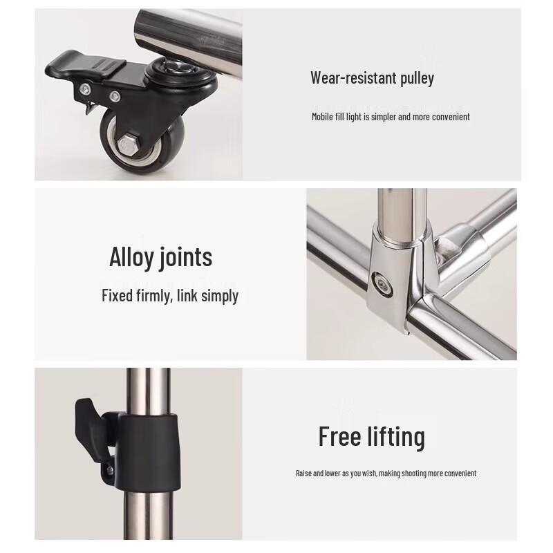 Miaotu Stainless Steel Mobile Photography Background Stand Kit