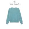 Classic Round Neck Cashmere Sweater - Autumn/Winter, Short, Brushed Wool, Flocked, Simple Design.
