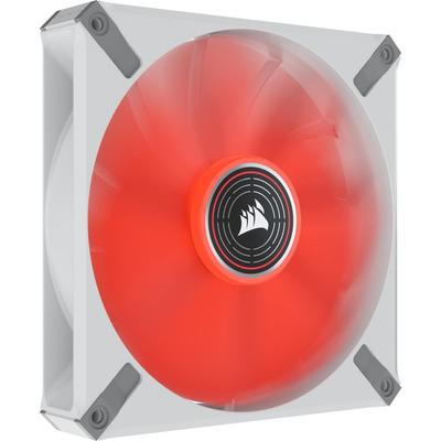 CORSAIR ML140 LED ELITE White Frame with AirGuide 140mm Magnetic Levitation Red LED Single Pack Fan, CO-9050129-WW
