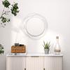 Metal Wall Art 65cm Modern Decorative Mirror Decor For Living Room Bedroom Dining Room Silver