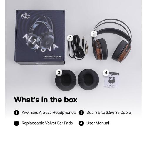 Linsoul Kiwi Ears Altruva High-End Dynamic HiFi Open-Back Wired Over-Ear Headphones with a Full-Size 50mm Dynamic Diaphragm, Deep Bass, Comfortable Ea