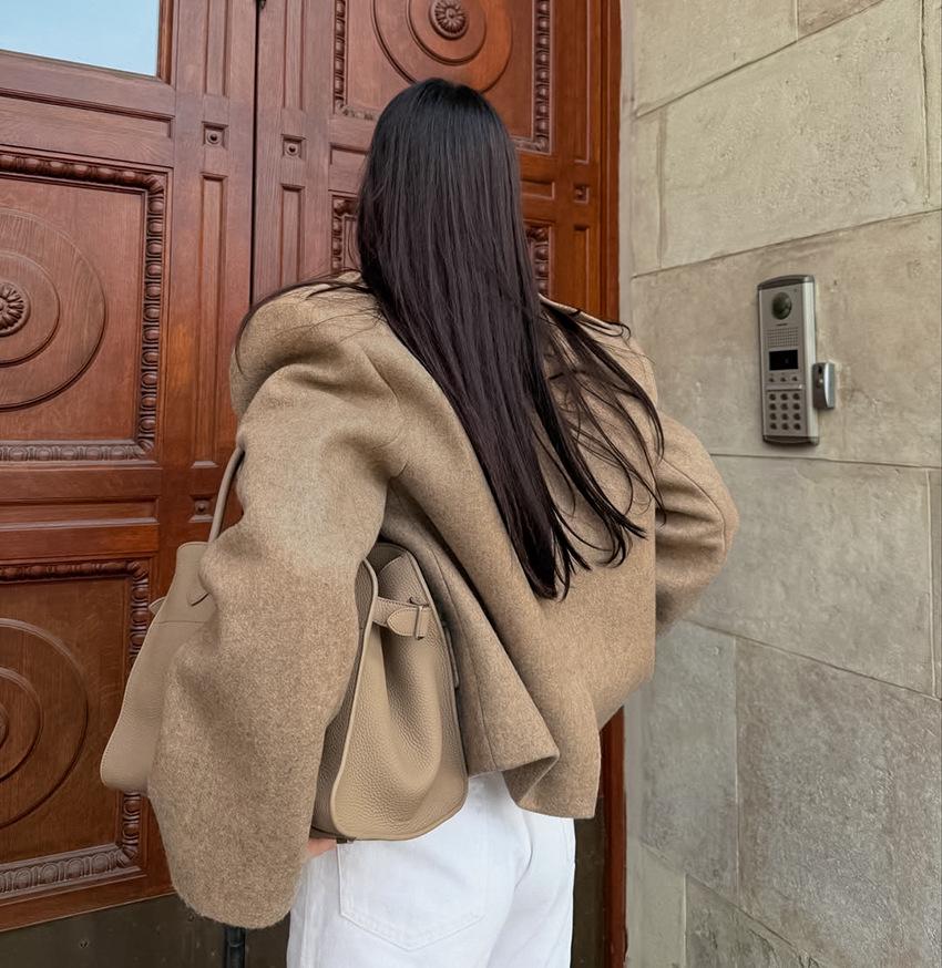 European and American Autumn/Winter Woolen Suit: Women's High-End Fashion Large Lapel Casual Short Coat