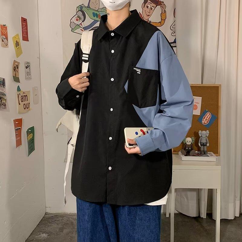 

Мужская осенняя повседневная куртка с цветными блоками, мужская модная бейсбольная форма, весенне-осенняя студенческая красивая куртка Ins 3XL чёрный