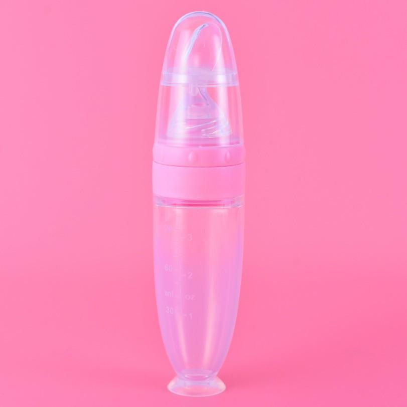 2025 New 1 Pcs Baby Rice Paste Bottle Baby Silicone Milk Bottle Feeding Spoon For Baby Silicone Squeeze Spoon Rice Paste Bottle