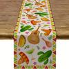 1 Pc Linen Cinco De Mayo Mexican Themed Table Runner for Kitchen Dining Table Party Events To Add Vibrant Festive Mexican Style