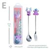 Cartoon Christmas Stainless Steel Cutlery Set: Colorful Spoon & Fork