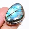 Labradorite Gemstone 925 Sterling Silver Jewelry Ring Size Adjustable KJ-314