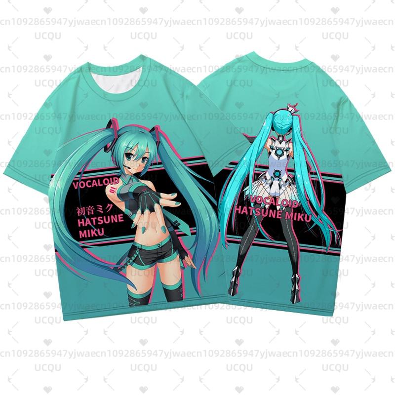 3D Printed Women's Short Sleeve T-shirt Summer Fashionable Casual Cute Hatsune Miku Hot Anime Fans T-shirt