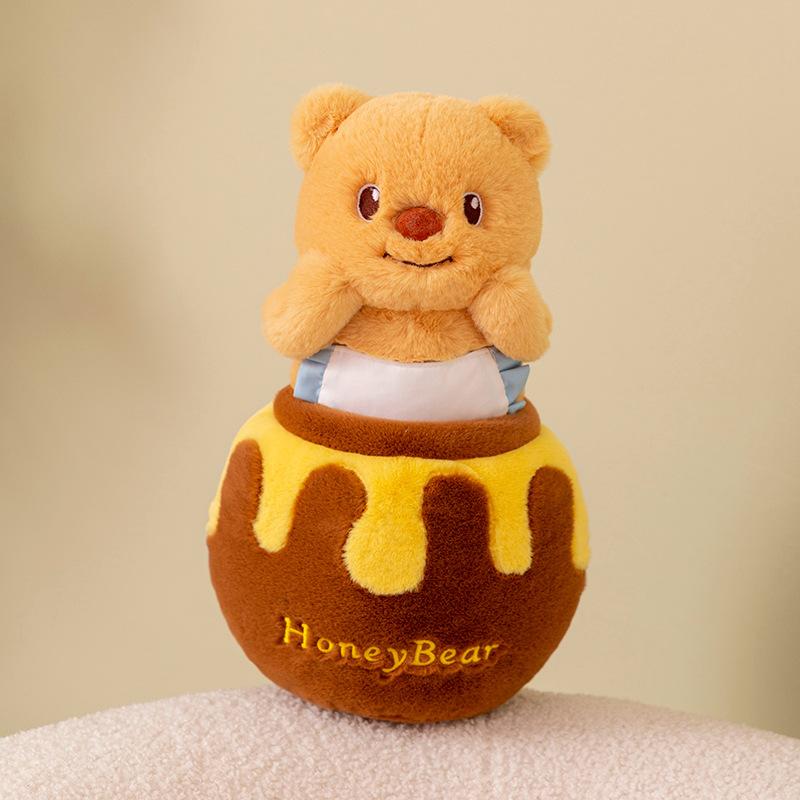 Honey jar butter bear doll cream bear plush doll cute couple giving girlfriend birthday gift