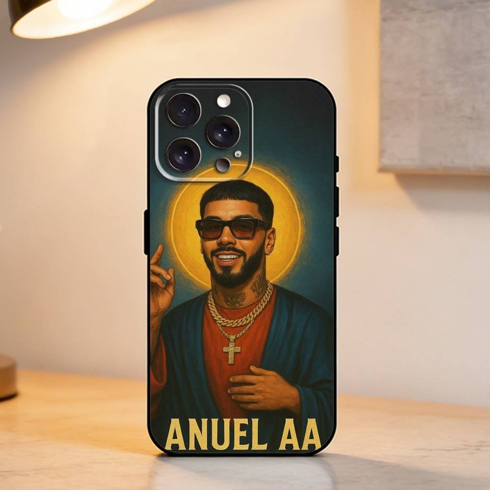 Rapper A- Anuel AA Phone Case For iPhone 17,16,15,14,13,12,11 Plus,Pro Max,XS,Soft Silicone Black Cover