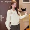 La Chapelle Women's Long Sleeve Cable Knit Top