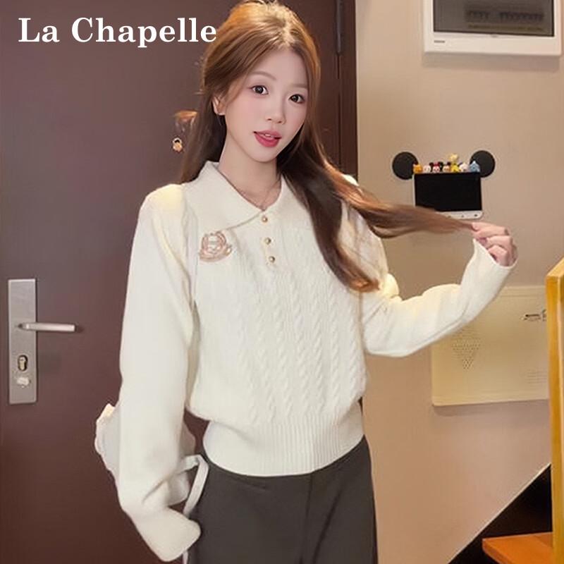 La Chapelle Women's Long Sleeve Cable Knit Top