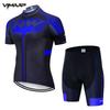 Mens Cycling Jersey Set Short Sleeve Breathable Mesh Bike Apparel Ride