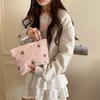 Portable Cartoon Bear Makeup Bag Corduroy Large Capacity Cosmetic Bag Pen Bags For Women Lady Girl
