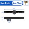 Black Floor Drain 30 40 50cm Kitchen WC Bathroom Shower Large displacement Linear Drainage Side Floor Drains 304 Stainless Steel
