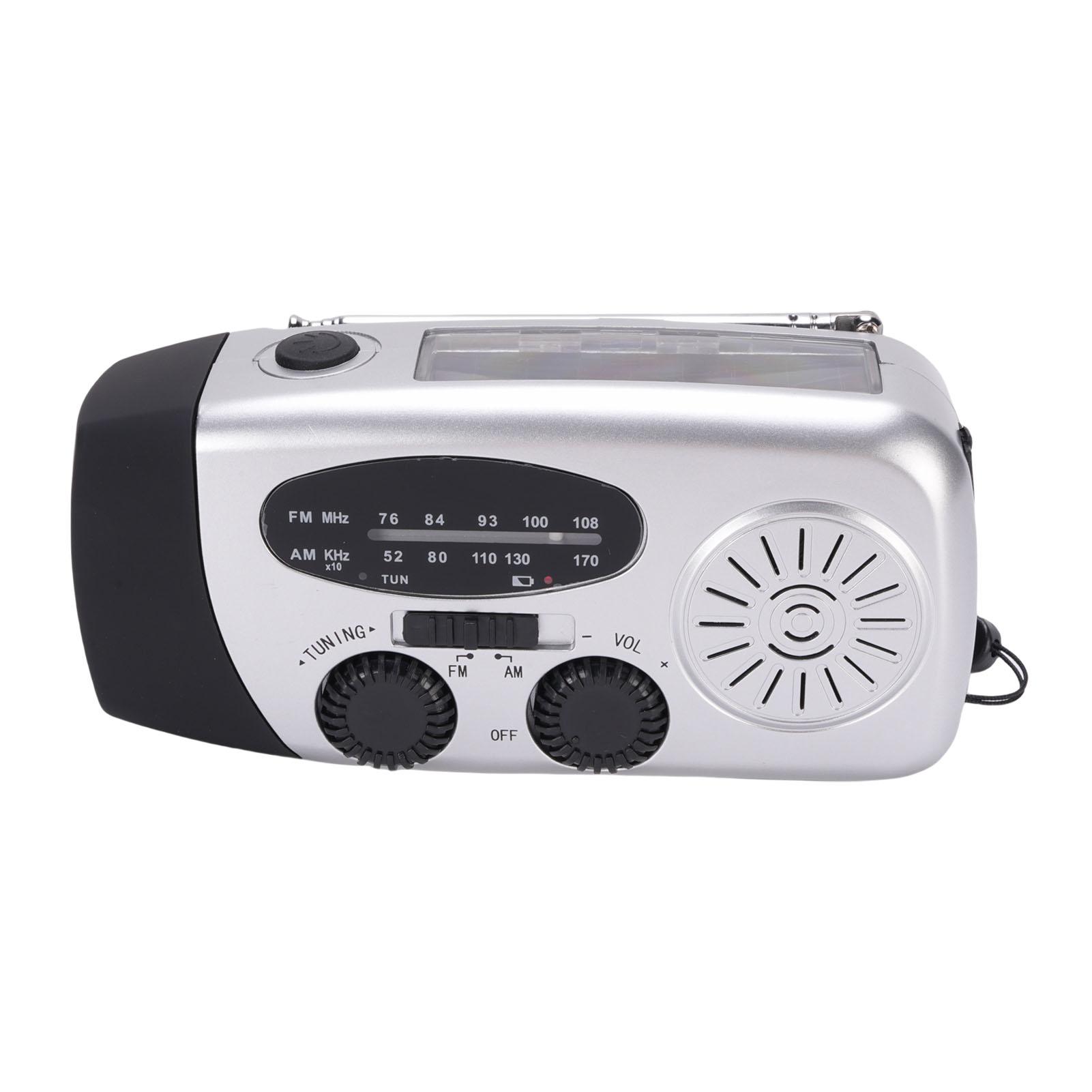 

Солнечное аварийное радио с ручным заводом, портативное, NOAA погодное радио с AM/FM, светодиодный фонарик, SOS-сигнал, сотовый