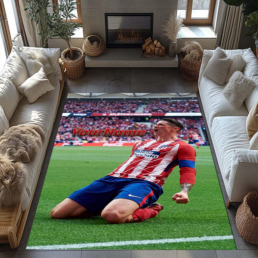 Atletico Madrid Personalized Name Area Rug Perfect for Dining Room Outdoor Hallway Study room Anti-slip Rug Office home decor
