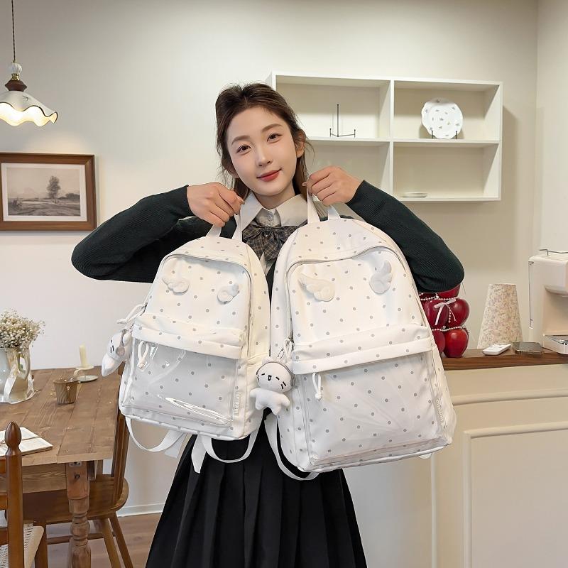 Korean version of polka dots cute angel wings girl heart sweet little backpack Mori small fresh junior high school girls backpack