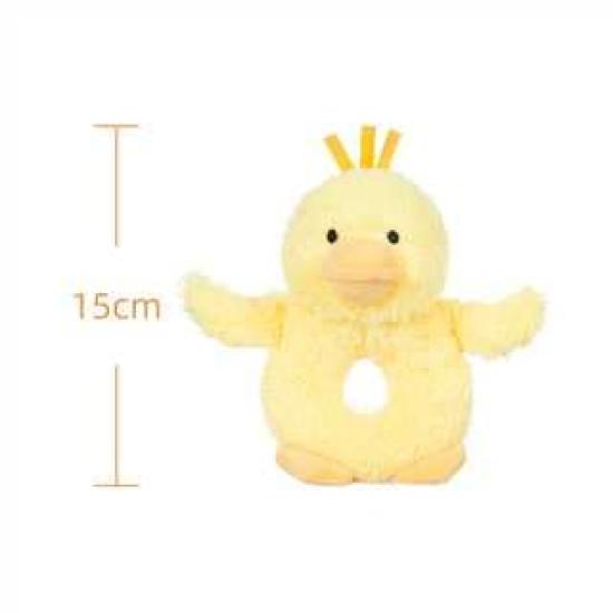 Apricot Lamb Velvet Duck Rattle, Soft Baby Stuffed Animal Rattle Toy for Boys and Girls, Lovely for Newborns, 0-3 Months, 0-6 Months+, 12cm
