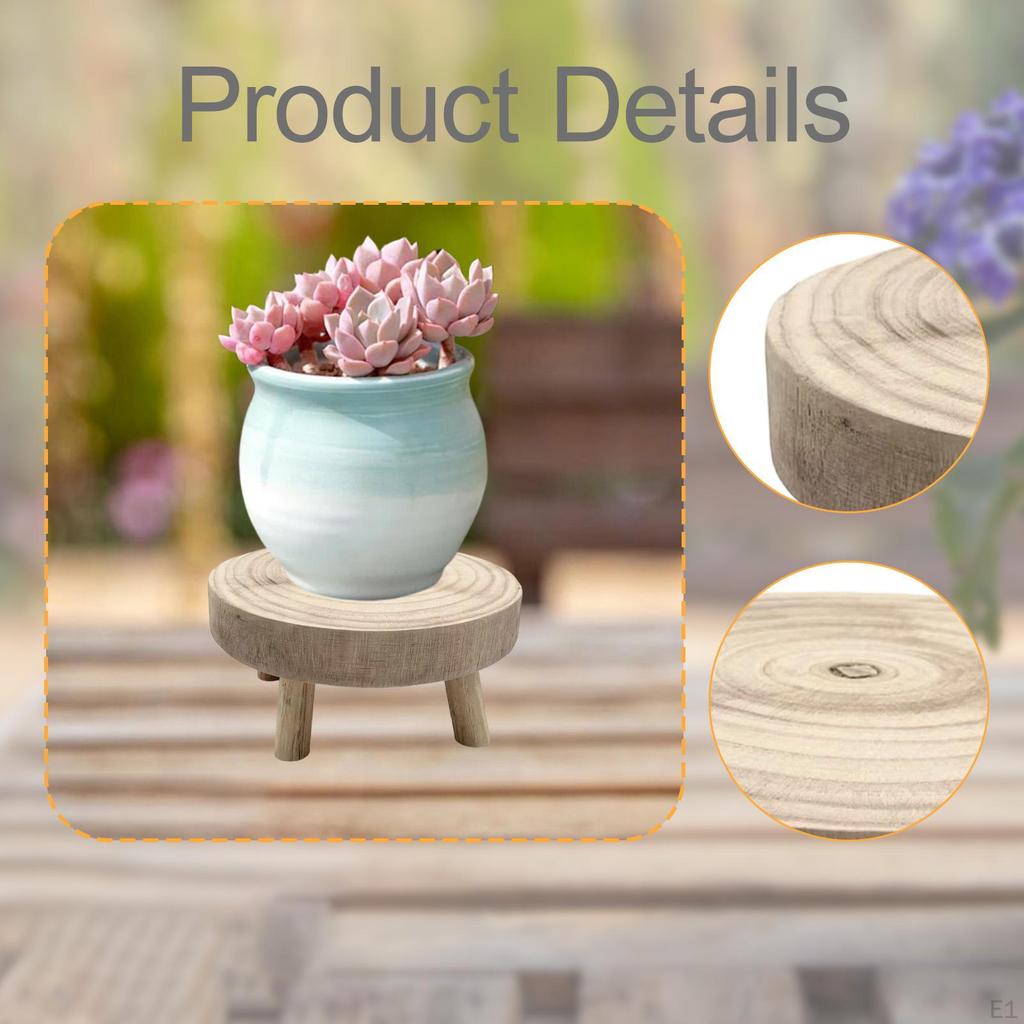 Pflanzenständer aus Holz Rund Erhöhung Innen Außen Ausstellung Blumentopfhalter Hocker für Terrasse