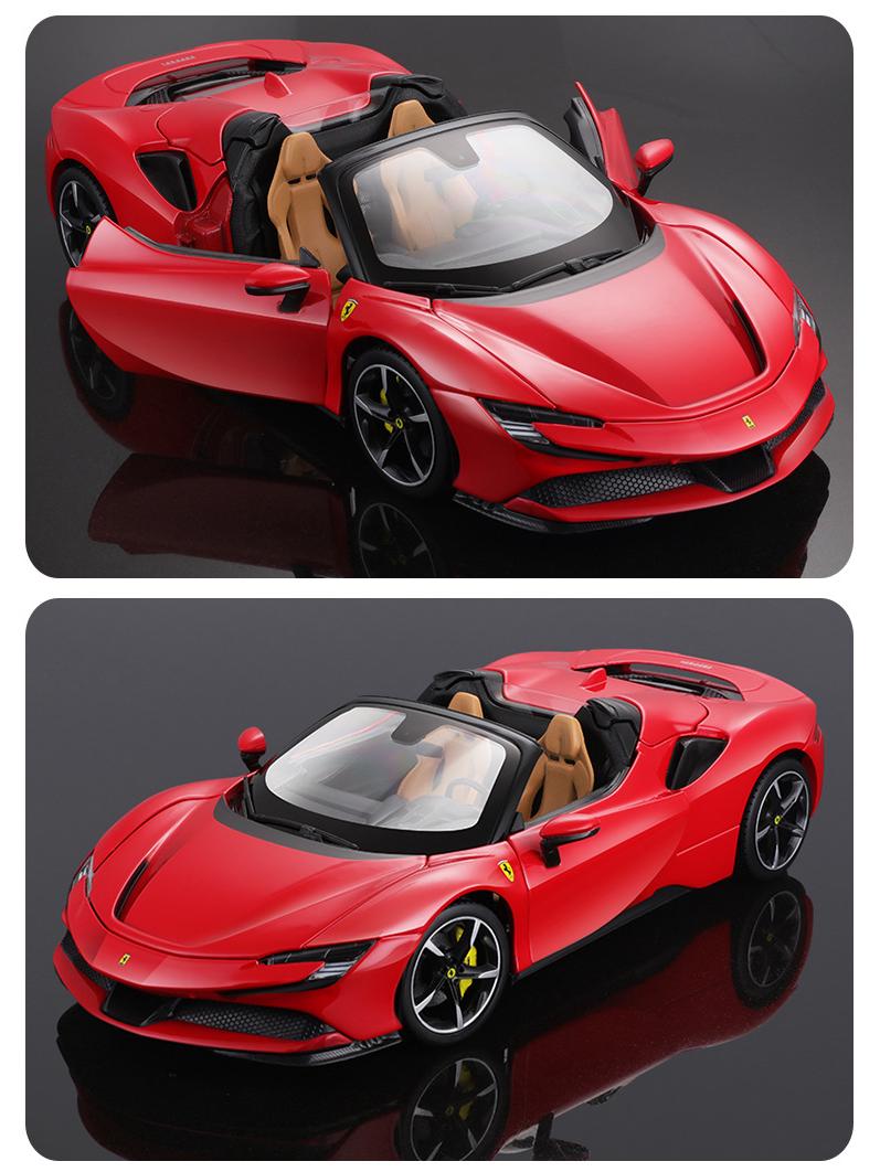 

Ббураго 1:18 Модель автомобиля Ferrari SF90 из литого металла, украшение, коллекционный подарок.